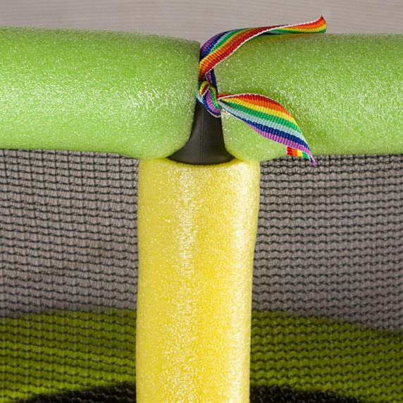 Trambulină pentru copii Aga cu diametrul de 116 cm și  plasă de siguranță- verde deschis / galben