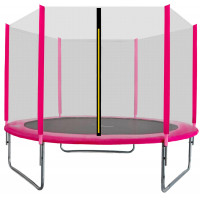 Trambulină 305 cm cu plasă de protecție externă - roz - AGA SPORT TOP 