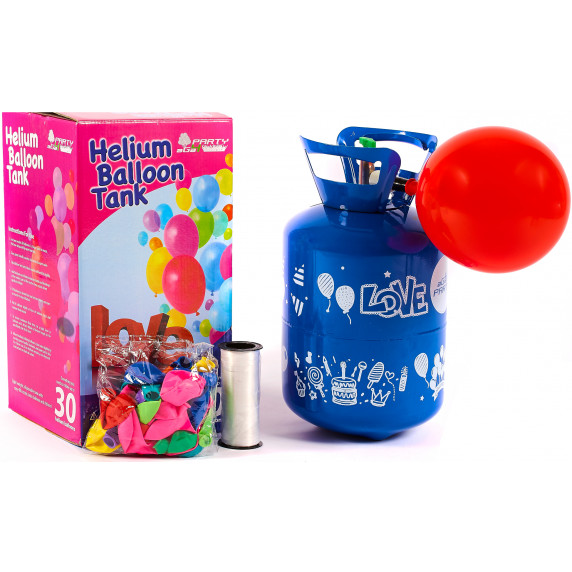 Butelie heliu + 30 baloane - Aga4Kids PARTY 30 MIX