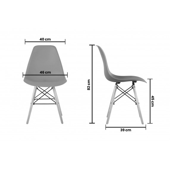 Set scaune - 4 bucăți - negru - AGA MRWCH-1BC