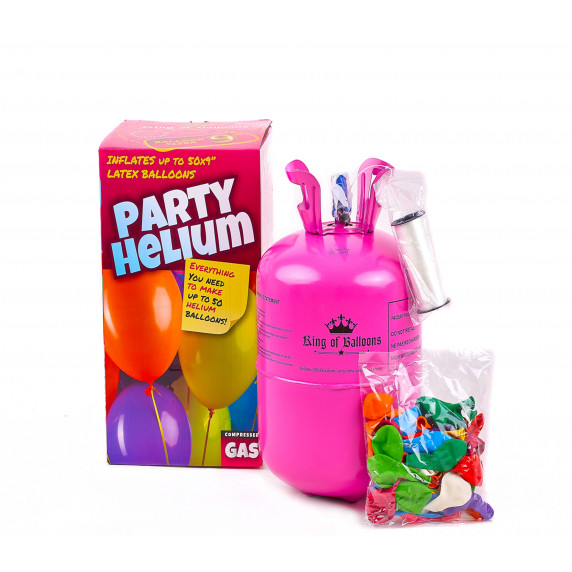 Butelie cu heliu + 50 baloane -  Aga4Kids PARTY 50 MIX - albastru/verde/roz