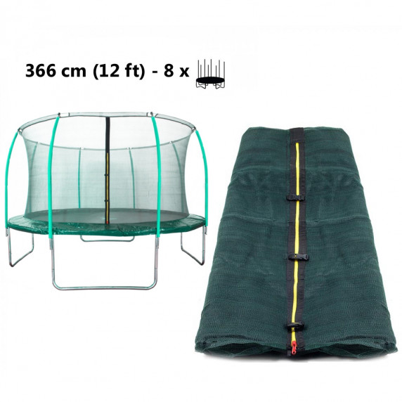 Plasă de siguranță interioară Aga pentru trambulină cu diametrul de 366 cm pe 8 stâlpi - verde închis