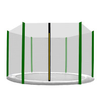 Plasă de siguranță pentru trambulină Aga cu diametrul de 250 cm și 6 stâlpi - verde închis 