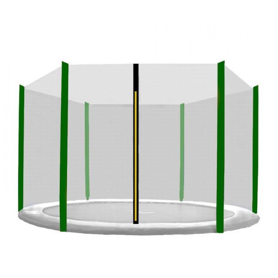 Plasă de siguranță pentru trambulină Aga cu diametrul de 250 cm și 6 stâlpi - verde închis