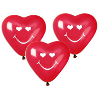 Set baloane 3 buc - GoDan -  inimioare - roșu 