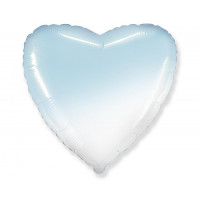 Balon în formă de inimă - 1 bucată - GoDan - alb/ albastru 