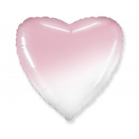 Balon în formă de inimă - 1 bucată - GoDan - alb/roz 
