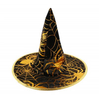 Pălărie de vrăjitoare cu pănză de păianjen auriu - GoDan 