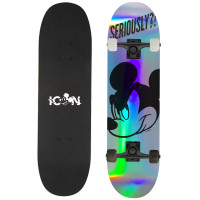 Skateboard din lemn - 79x20x12 cm - BIG WOODEN D100 - Mickey seriously holo 
