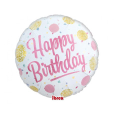 Balon- - Happy Birthday  Gold & Pink - Godan Preview