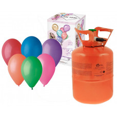 Butelie heliu + 25 baloane colorate - GoDan -  portocaliu Preview