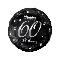 Balon- - Happy Birthday 60 - negru/gri - GoDan Preview