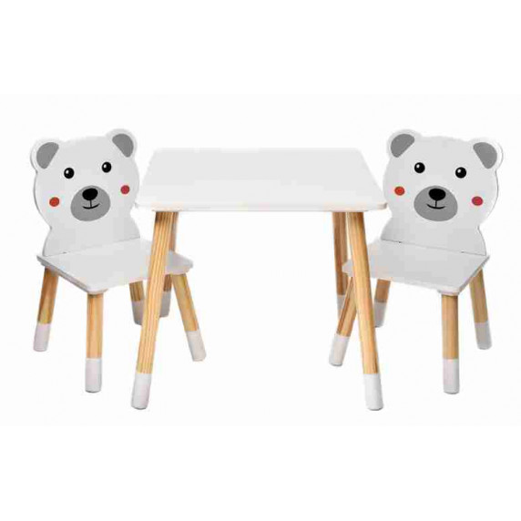 Masă pentru copii cu 2 scaune - ursuleț