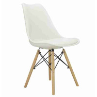 Set scaune cu picioare de lemn cu o pernă - alb - AGA MR2035W 