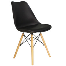 Set scaune cu picioare de lemn cu o pernă - negru - AGA MR2035B Preview