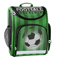 Ghiozdan ergonomic - 36x30x16 cm - PASO - Football, verde 