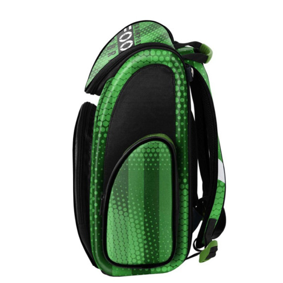 Ghiozdan ergonomic - 36x30x16 cm - PASO - Football, verde