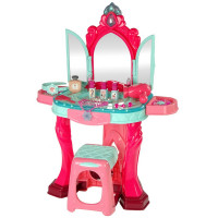 Masă de toaletă pentru copii cu scaun - Inlea4Fun BEAUTY ANGEL - roz 