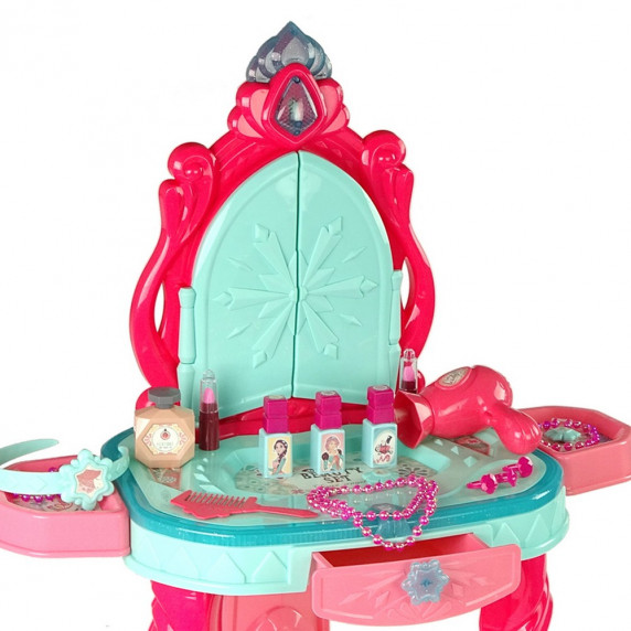 Masă de toaletă pentru copii cu scaun - Inlea4Fun BEAUTY ANGEL - roz