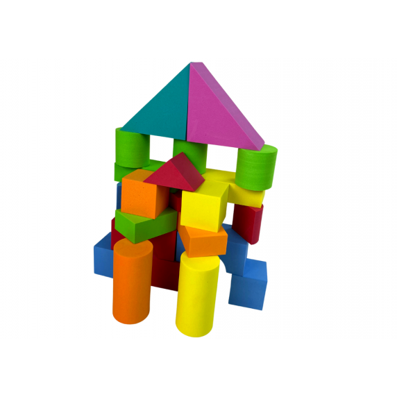 Cuburi colorate din spumă - 41 bucăți - Inlea4Fun SOFT BLOCKS