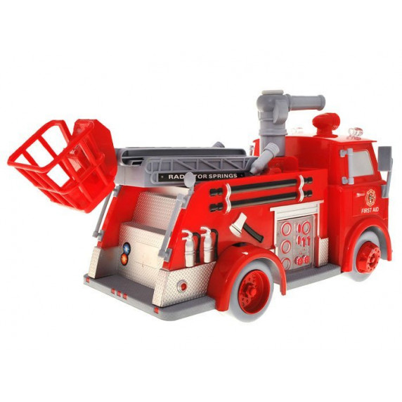 Mașină pe pompieri cu suflantă bulă, cu efecte de sunet și lumini - Inlea4Fun PUMPER