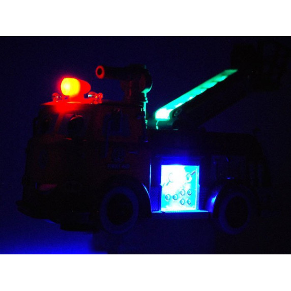 Mașină pe pompieri cu suflantă bulă, cu efecte de sunet și lumini - Inlea4Fun PUMPER