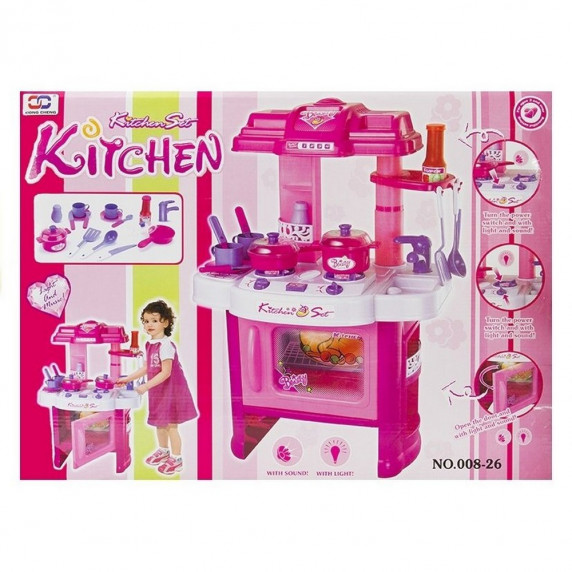 Bucătărie pentru copii din plastic cu 22 accesorii - Inlea4Fun