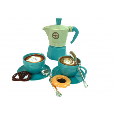 Set de cafea pentru copii cu cafetieră - Inlea4Fun CAFE&BAKERY - mentă/turcoaz  Preview