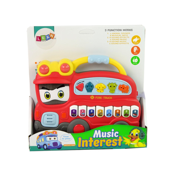 Jucărie muzicală - Inlea4Fun MUSIC INTEREST - mașină de pompier