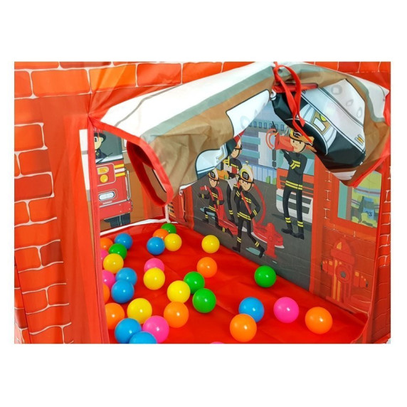 Cort de joacă pentru copii cu bile colorate - Inlea4Fun FIRE STATION