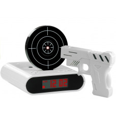 Ceas cu alarmă și pistol cu țintă - alb Preview