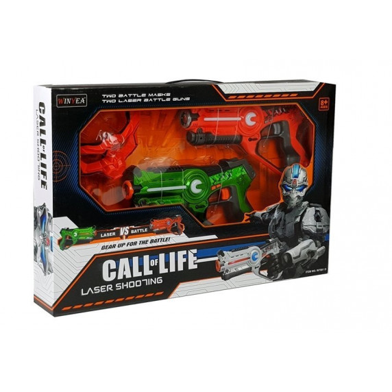 Armă laser cu mască - roșu/verde - Call Of Life