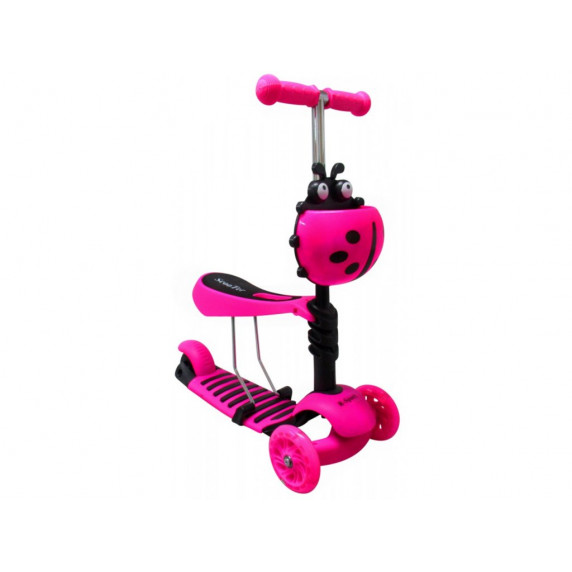 Trotinetă cu roți LED,  cu mâner -  R-Sport  H3-  pink