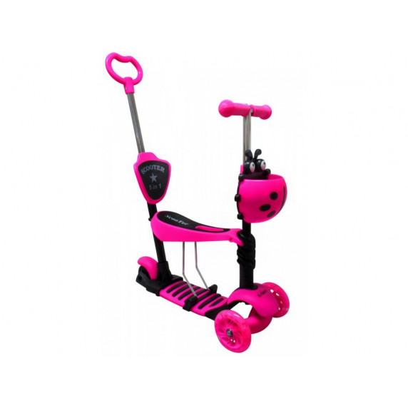 Trotinetă cu roți LED,  cu mâner -  R-Sport  H3-  pink