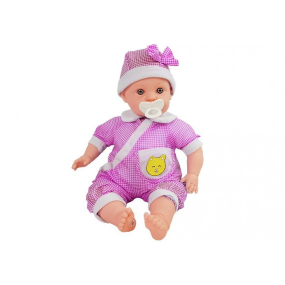 Păpușă bebe 45 cm cu efecte sonore Baby Kid, Inlea4Fun roz