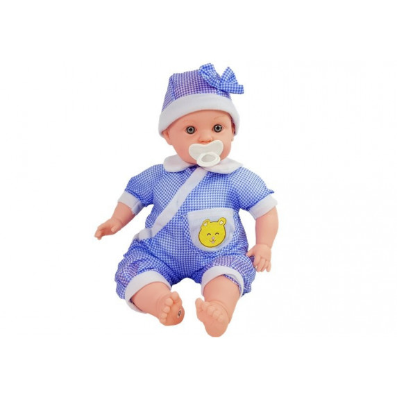 Păpușă bebe 45 cm cu efecte sonore Baby Kid, Inlea4Fun albastru