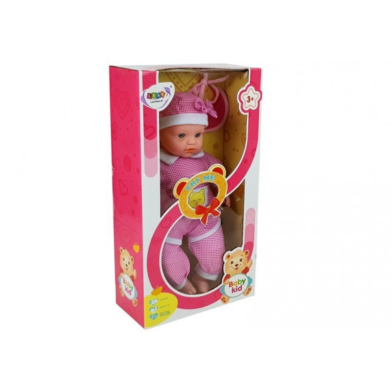 Păpușă bebe 45 cm cu efecte sonore Baby Kid, Inlea4Fun roz