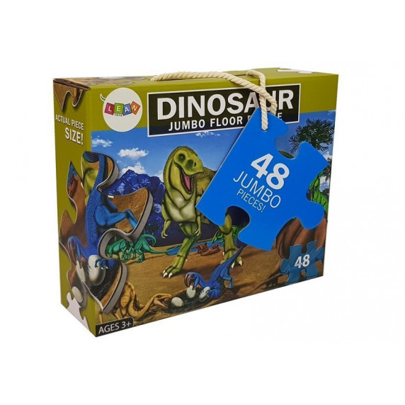 Puzzle dinozaur - 92 cm x 62 cm - 48 bucăți