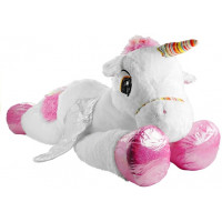 Unicorn de pluș - 120 cm - alb/roz 