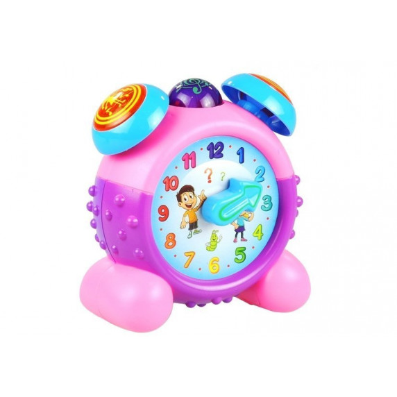 Ceas cu alarmă educațional interactiv -  roz - ALARM CLOCK