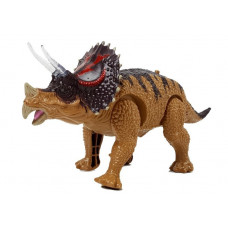 Figurină dinozaur cu efecte lumini și sunet Triceratops Inlea4fun - maro Preview