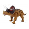 Figurină dinozaur cu efecte lumini și sunet Triceratops Inlea4fun - maro