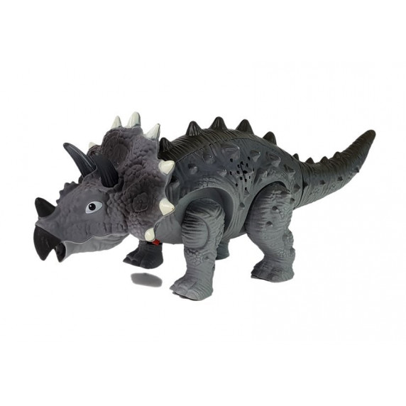 Dinozaur cu efecte lumini și sunet Triceratops, gri Inlea4Fun