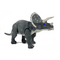 Figurină dinozaur cu efecte lumini și sunet Triceratops Inlea4fun - gri 