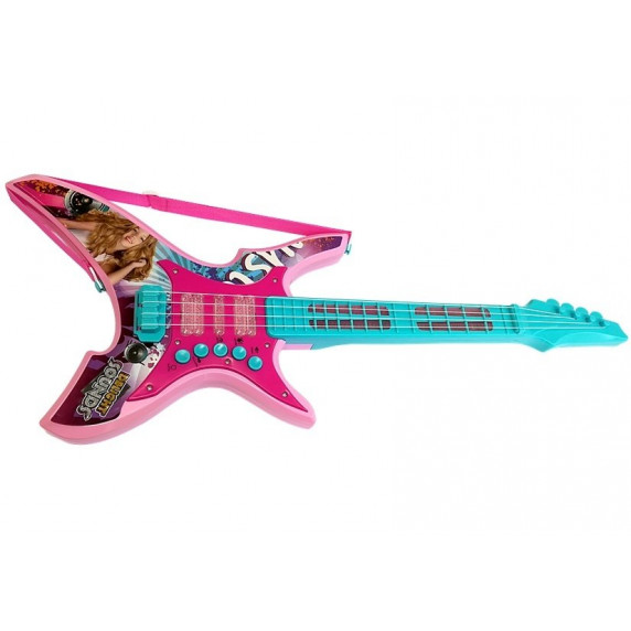 Chitară electrică de jucărie 62 cm Delight Sounds Inlea4Fun - turcuaz/roz