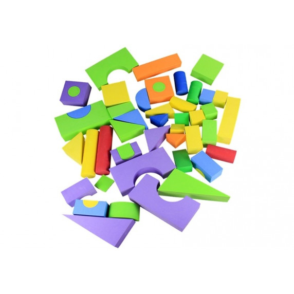 Cuburi colorate din spumă - 48 buc - Inlea4Fun BUILDING BLOCKS 