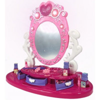 Măsuță de toaletă pentru copii, cu oglindă, efecte lumini și sunet, roz, Dresser Mirorr Inlea4Fun 
