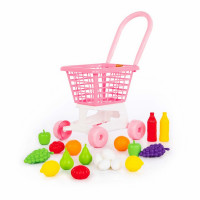 Coș de cumpărături pentru copii cu alimente -Polesie 68477 - roz 