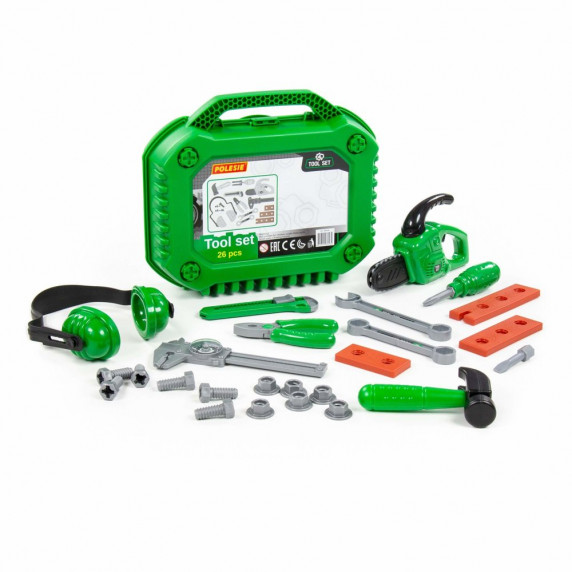 Trusă de unelte în valiză - 26 piese - POLESIE Tool Set - verde