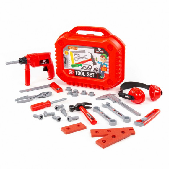 Trusă de unelte în valiză - 27 piese - POLESIE Tool Set - roșu